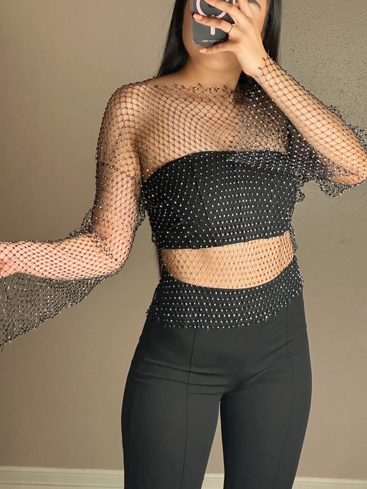 Long sleeve fishnet